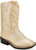 Old West Toddler Girls Shiny Cream Square Toe Boots