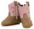 Old West Infant Girls Pink With Blue Hearts Poppet Boots
