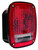 Red Universal Stud Mount Stop/Turn/Tail Back-Up Light With Built-In License Illuminator