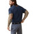 Ariat Mens Navy & Lime Rebar Cotton Strong Block Logo Short Sleeve T-Shirt