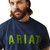 Ariat Mens Navy & Lime Rebar Cotton Strong Block Logo Short Sleeve T-Shirt