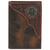 Justin Mens Tooled Yoke with Concho Trifold Wallet