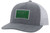 Hooey Men's Doc Light Grey/White 5 Panel Trucker Cap with Green/White Rectangle Patch