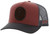 Hooey Men's Spur Salmon/Grey 5 Panel Trucker Cap with a Brown Circle Patch