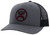 Hooey Men's O Classic Grey/Black 6 Panel Trucker Cap with Maroon Hooey Embroidered Logo