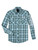 Wrangler Men's Logo Long Sleeve Western Snap Shirt in Bold Blue Plaid