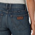 Wrangler Women's Mae Mid Rise Trouser Dark Wash Jeans with Tan Embroidered "W"