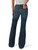 Wrangler Women's Mae Mid Rise Trouser Dark Wash Jeans with Tan Embroidered "W"