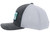 Hooey Men's Cactus Ropes Grey/White 5 Panel Trucker Flexfit Cap with Turquoise/White/Black Rectangle Patch