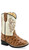 Jama Boots Toddler Boy's Brown Ostrich Leatherette Material Boots with White Shaft