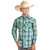 Rock & Roll Denim Boys Teal & Grey Plaid Long Sleeve Snap Western Shirt