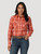 Wrangler Ladies Long Sleeve Western Snap Orange Shirt