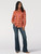 Wrangler Ladies Long Sleeve Western Snap Orange Shirt