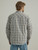 Wrangler Mens Long Sleeve Fashion Snap Plaid Shirt Grey