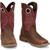 Justin All Around 11" Mens Steel Toe Work Boot - Walnut Brown and Red