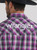 Wrangler Mens Western Purple Plaid Long Sleeve Western Logo Shirt