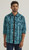 Wrangler Mens Fashion Teal Long Sleeve Snap Shirt