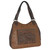 Justin Ladies Tote Brown with Tooled Front Pocket