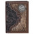Justin Mens Hair On w/Tooled Yoke Trifold Wallet