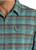 Rock & Roll Cowboy Men's Brushed Turquoise Plaid Pattern Long Sleeve Button Up Shirt