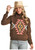 Rock & Roll Cowgirl Women's Brown Aztec Knit Turtleneck Sweater