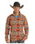 Powder River Outfitters Mens Orange Aztec 1/4 Fleece Pullover