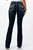 Grace In LA Womens Steer Head Brown Leather Embellished Bootcut Jeans