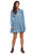 Threadgrit Women's Cassidy Tiered Long Sleeve Button-Front Mini Denim Dress
