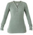 Noble Outfitters Women's Slate Green Tug-Free Henley Long Sleeve Shirt