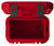 Yeti Roadie 24 Hard Cooler top view with lid open in rescue red