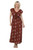 Nostalgia Women's Burgundy Floral Short Sleeve Dress