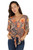 Nostalgia Women's 3/4 Sleeve Orange Floral Sunset Shirt