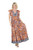 Nostalgia Women's Rust Paisley Floral Print Short Sleeve Dress
