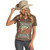 Rock & Roll Denim Womens Brown Desert Rodeo Short Sleeve Graphic T-Shirt
