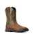 Ariat Mens Brown and Olive Groundstomper Pull On Square Toe Boots Ariat Mens Brown and Olive Groundstomper Pull On Square Toe Boots