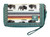 Ariat Women's Buffalo and Multi Colored Stripes Clutch with Turquoise Leather Trim and Wristlet