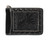 Nocona Men's Black Floral Embossed with Buck Lace Stitching Bifold Money Clip Wallet