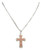 Silver Strike Silver Cross with Copper Floral Embossed Necklace