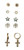 Blazin Roxx Ladies Silver with Cross Earrings - Set of 5