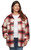 Threadgrit Womens Red Plaid Tessa Lined Shirt Jacket