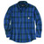 Carhartt Mens Loose Fit Midweight Chambray Long Sleeve Plaid Shirt