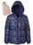 Pink Platinum Girl's Irridescent Foil GWP Puffer Jacket, Navy