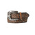 Nocona Ladies Brown Leather Daisy Design Belt with Rhinestones and Antique Silver  Buckle