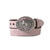 Nocona Pink Baby Bucker Infant Girls Leather Belt with Floral Embossing and Horse Head Motif Buckle