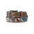 Angel Ranch Ladies Multi Colored Belt with Multi Colored Fabric Inlay and Floral Engraved Buckle
