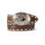 Ariat Boy's Brown Leather Belt with Floral Hand Tooling and Shiny Silver Buckle with Beaded Edge