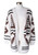 Keren Hart Women's White Multi Aztec Fuzzy Open Cardigan Sweater