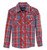 Wrangler Mens Red Plaid Snap Long Sleeve Shirt