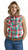 Wrangler Womens Blue and Red Western Sleeveless Snap Shirt