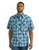 Wrangler Mens Turquoise Retro Modern Fit Short Sleeve Shirt